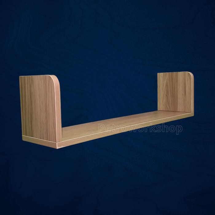 KOKOH RAK BUKU KAYU TEMPEL DINDING MINIMALIS PANJANG UKURAN 80 X 20 X 20 CM - PENYIMPANAN WIFI TAS