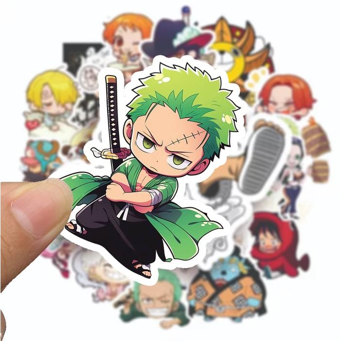 

Stiker One piece chibi Paper Sticker WaterProof Isi 15 pcs