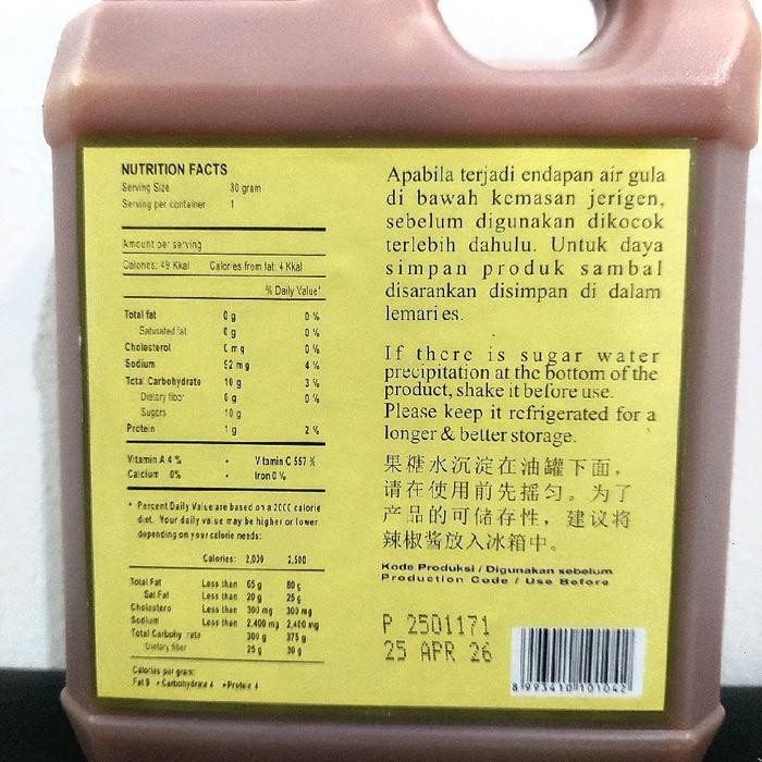 

Saos Sambal Pohon Cabe 1 Kg 1Kg 1000G