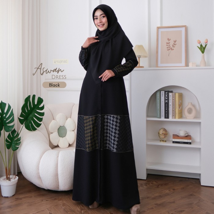 Kupnad Gamis Premium Wanita Flowy Dan Adem - Aswan Dress