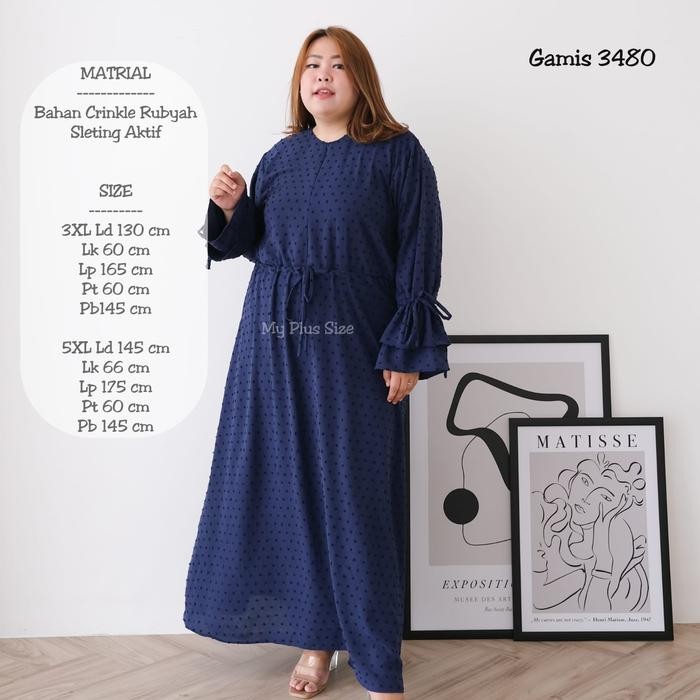 Gamis Ruby Dot Jumbo 3480, Ld 130 & 145 Cm