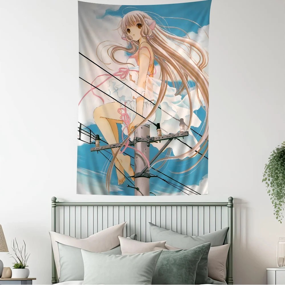 Anime Chobits Tapestry Art Printing Japanese Wall Tapestry Anime Wall Hanging Home Decor