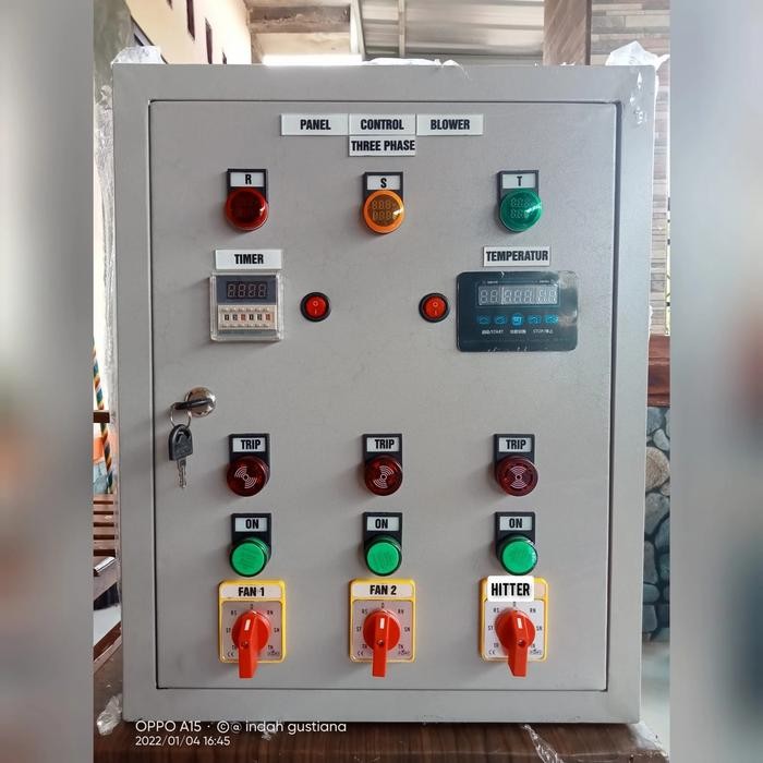 panel blower kandang ayam,2 blower 3phase,1 celdek/hitter 1 phase,