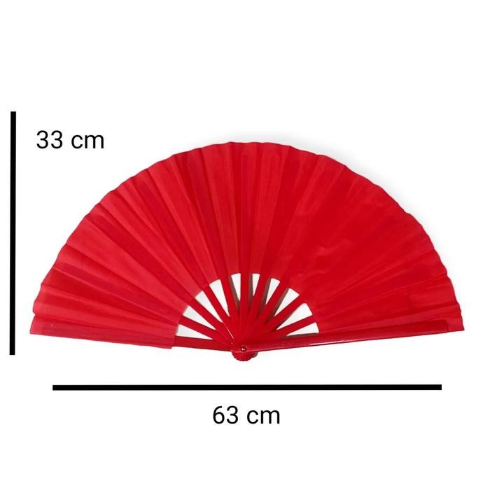 YG4 Kipas Tari Polos / Kipas Tari Besar / Kipas Tari Merah Hitam putih / Kipas Tari Keprek kipas