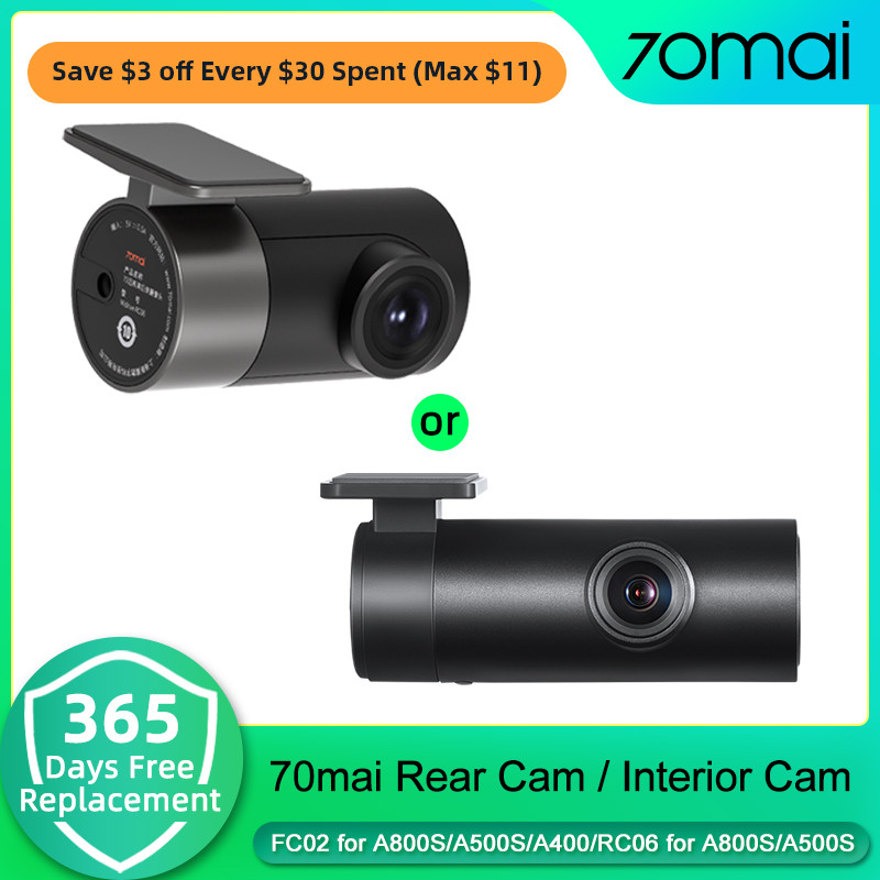 70mai Rear Dash Cam RC06 & 70mai Interior Cam FC02 for A810 A800S