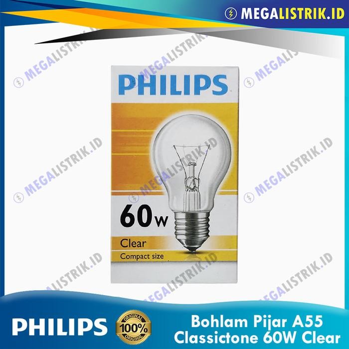 [Expert] Philips Bohlam Lampu Dop Pijar 60 Watt / 60W Clear E27 220V