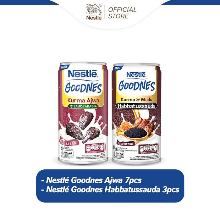 

Paket Goodnes Susu Kaleng Rasa Kurma & Habbatussauda Kaleng 189Ml X10Pcs Free Tote Bag