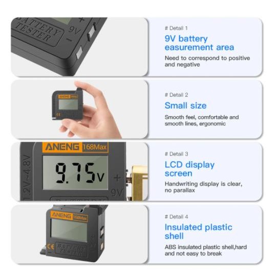 Baterai Tester Pengukur Kapasitas Battery 18650 Aa Aaa Display Digital