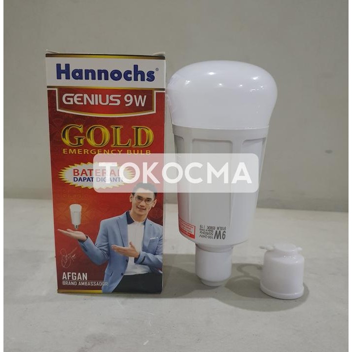 Lampu Emergency Led Ac/Dc Genius Gold 9W 9Watt Hannochs Cahaya Putih