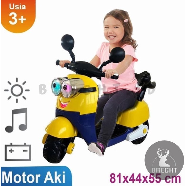 Mainan Motor Aki Anak Minion Hlw-8899