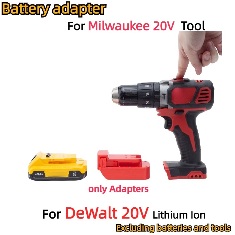DOSD Battery Adapter For Dewalt 20V Lithium Battery Converter  TO Milwaukee 20V Brushless Cordless D