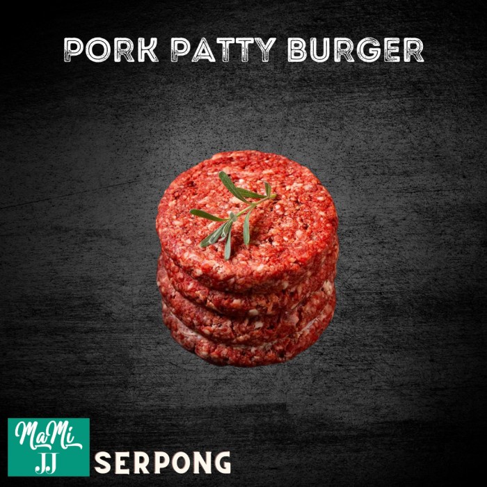 

PORK PATTY BURGER 500GR/BABI PATTY BURGER KODE 250
