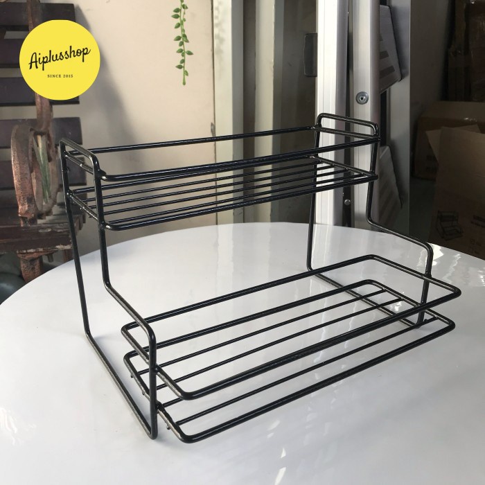 @@@@] Rak Bumbu besi dapur serbaguna guninco hitam