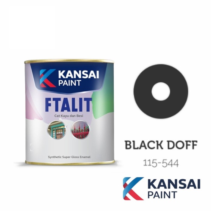 Kansai Ftalit Black Doff 115-544 Cat Kayu dan Besi 20 Kg