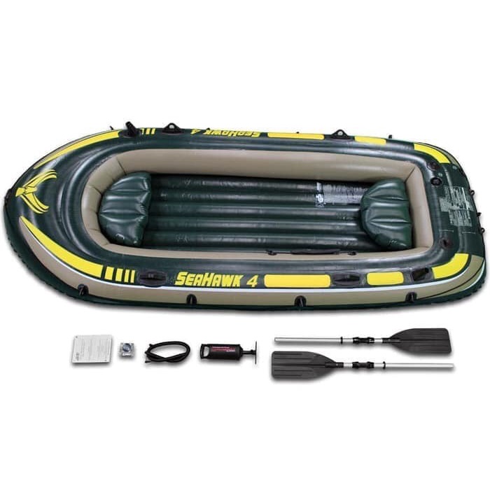 Perahu Karet Seahawk 4 Boat Set - Intex 68351 / Perahu Intex