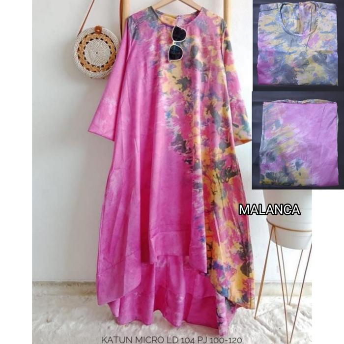 BEST SELLER Tunik Jumputan Palembang Fashion Wanita Modern Warna Lilac Katun Motif Muslim Nyaman