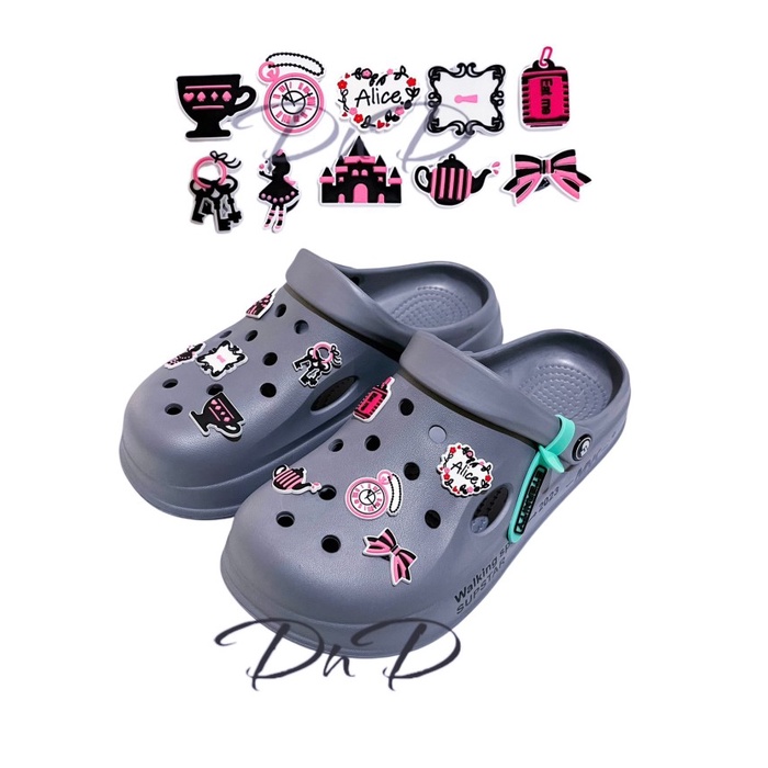 KODE C Sendal Sepatu EVA ALICE IN WONDERLAND korea Dane and Dine - LS 9945