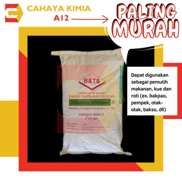 

OPAQUE WHITE (TITANIUM PEMUTIH MAKANAN) EX. USA 1 ZAK (25 KG) INSTANT KODE 832