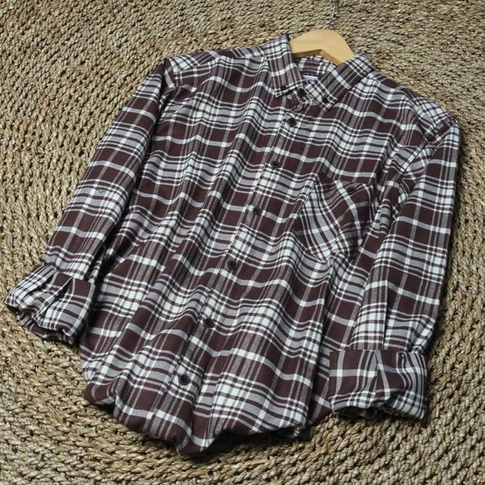 Product Laris Kemeja Flanel F2D Wool Premium Lengan Panjang Unisex Kemeja Pria Dan Wanita Motif