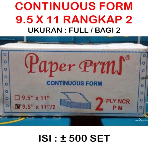 

Continuous Form Paper Print 9x11 2 ply