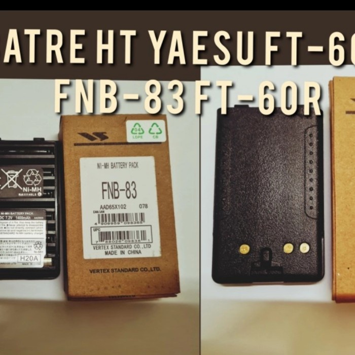 Battrey Ht Yaesu Fnb-83 Untuk Ht Yaesu Ft-250R Ft-270R Vx-150R Ft-60R