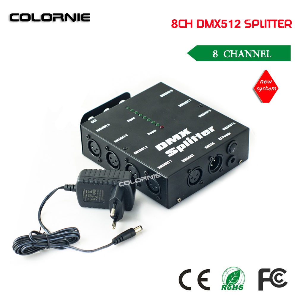 TALEX HOT Sale 8 Channel DMX Splitter Stage Lights DMX512 Signal Amplifier Splitter 8 way DMX Distri