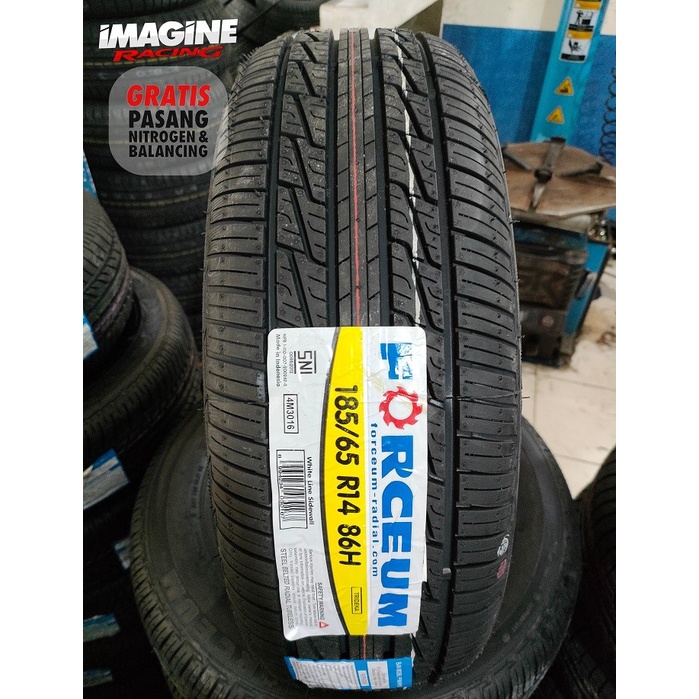 Ban Mobil Tubeless Ring 14 Forceum Trideka Samping Lis Putih 185 65 R14 Murah Berkualitas