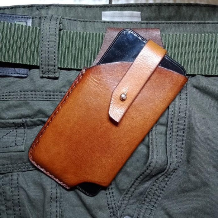 BERGARANSI Casing HP pinggang kulit asli, Aksesoris Handphone universal