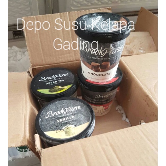 

ES KRIM BROOKFARM ALL VARIAN ICE CREAM IMPORT COKLAT MATCHA GREEN TEA KODE 1213