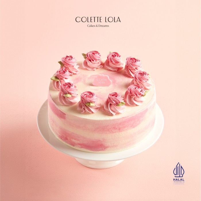 

KUE / CAKE COLETTE LOLA LYCHEE ROSE - ROUND 20CM KODE 617