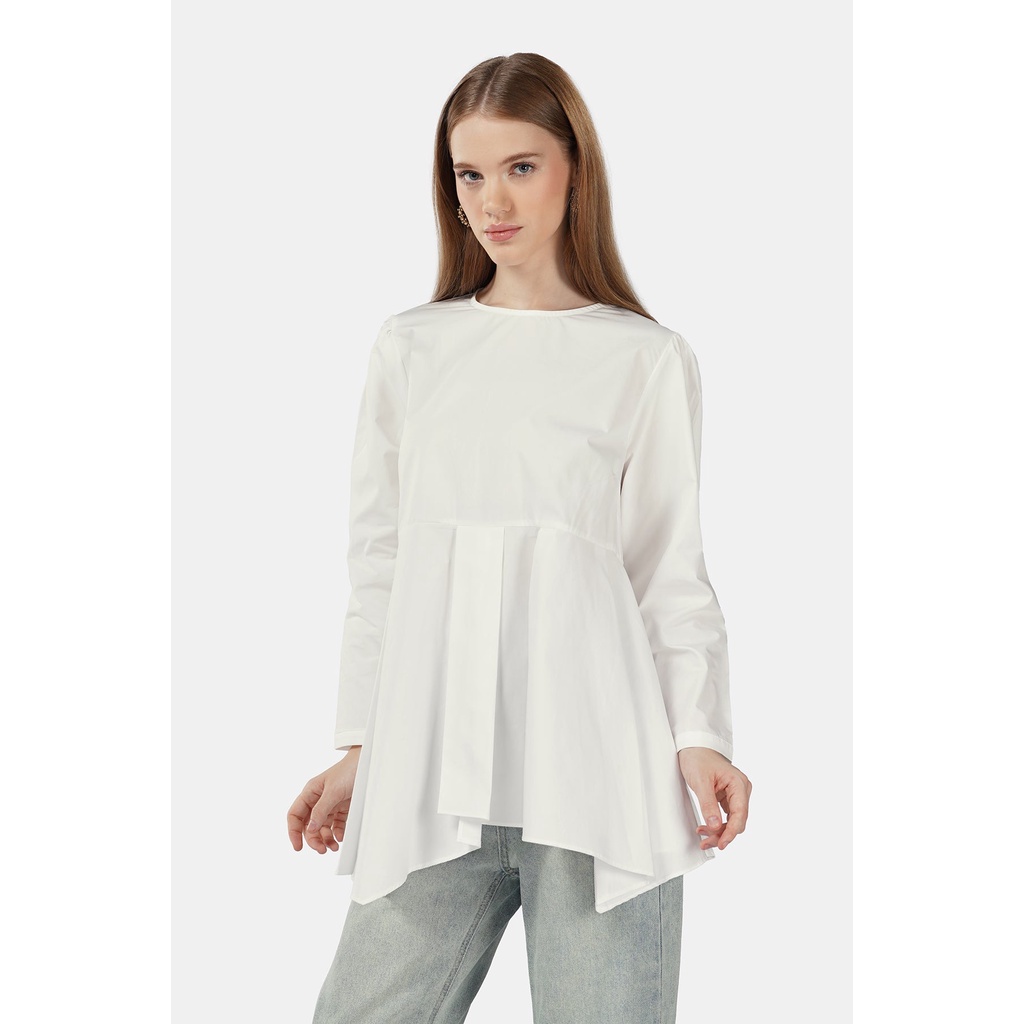 Benang Jarum - Vera Pleated Blouse - White