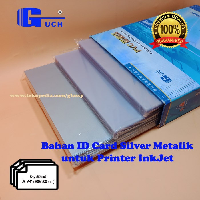 

PVC BAHAN ID CARD SILVER 50 SET (GUCH) Kode 1190