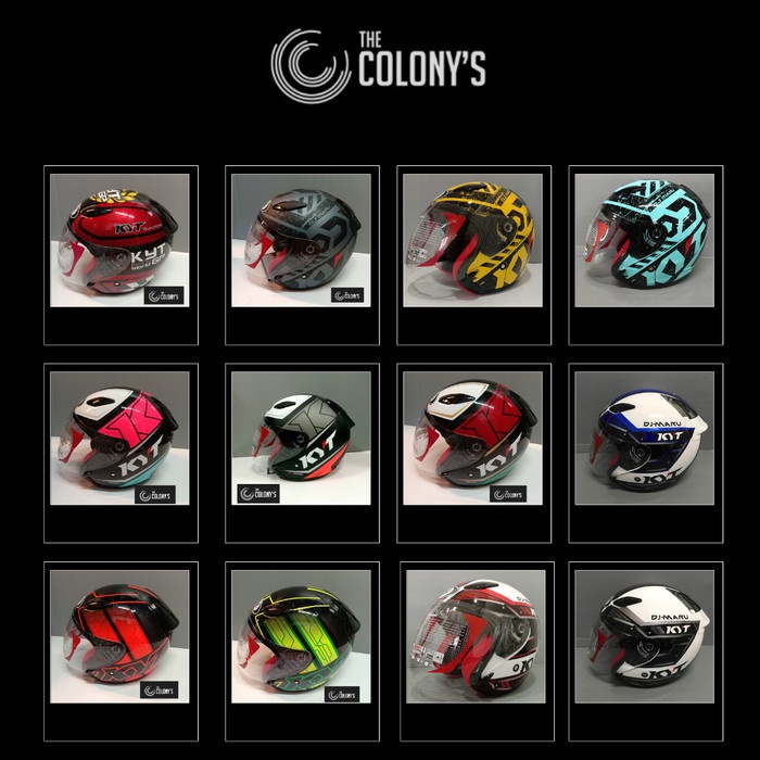 Helm Kyt Dj Maru Motif Kyt Ori Helm Halfface Kyt #17 Pink Blue Fuxia