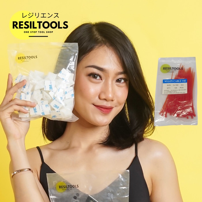 

PAKET Dudukan dan Kabel Tis Mounting Cable Ties Tali Tie Mount Putih Kode 1196