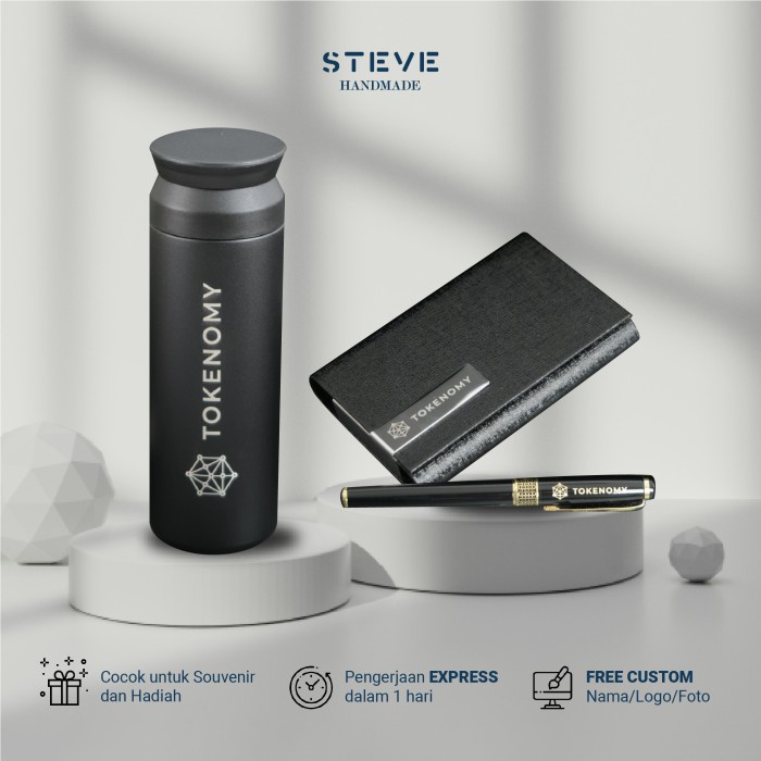 

Gift Set Executive Set B Tumbler Name Card Holder Steve Handmade Kode 85