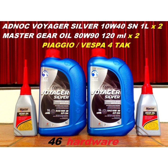 Adnoc Voyager Silver Synt Package Piaggio Vespa Matic 4T Oli Mesin Cvt