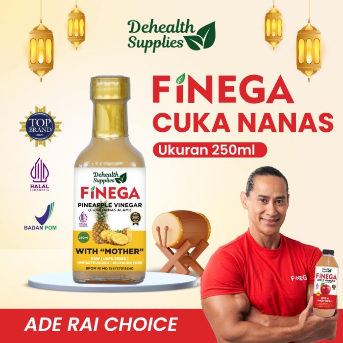 

FINEGA CUKA NANAS 250ml Kemasan Kaca