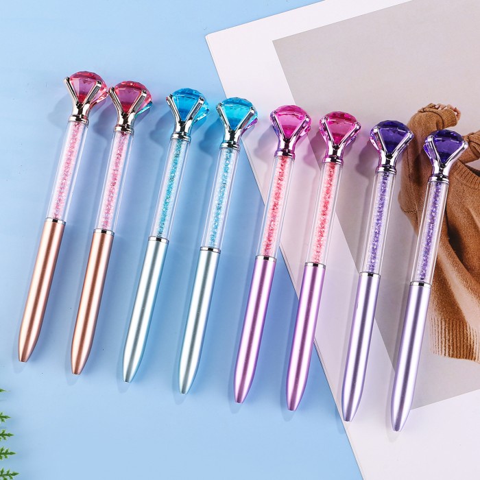 

PROMO 20Pcs/Lot Cute Crystal Diamond Ballpoint Pen Cute Gel Pens Blue Ink Gift School Supplies Pens