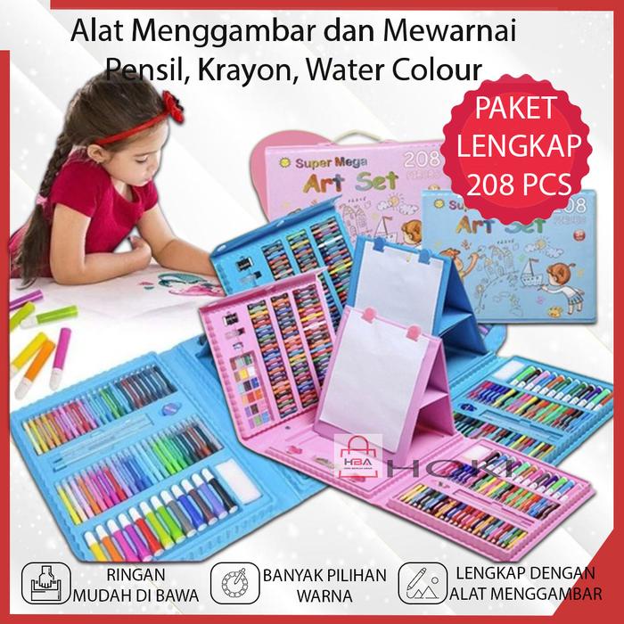 

DISKON Pensil Warna CRAYON SET ISI 208PCS Peralatan Sekolah Anak Alat Sekolah Menggambar Lukis ART
