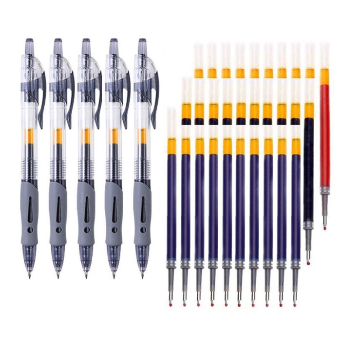 

EKSLUSIF 0.5mm Retractable Gel Pens Set Black/red/blue Ink Ballpoint for Writing Refills Office