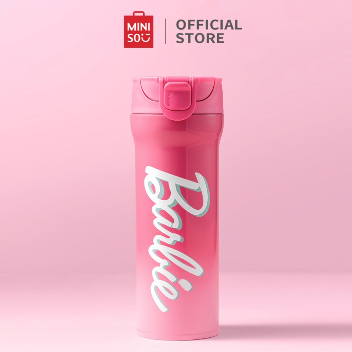 TERBARU Miniso x Barbie Collection Botol Cangkir Termos Botol Terisolasi Dengan Tutup Flip-Lift Baja