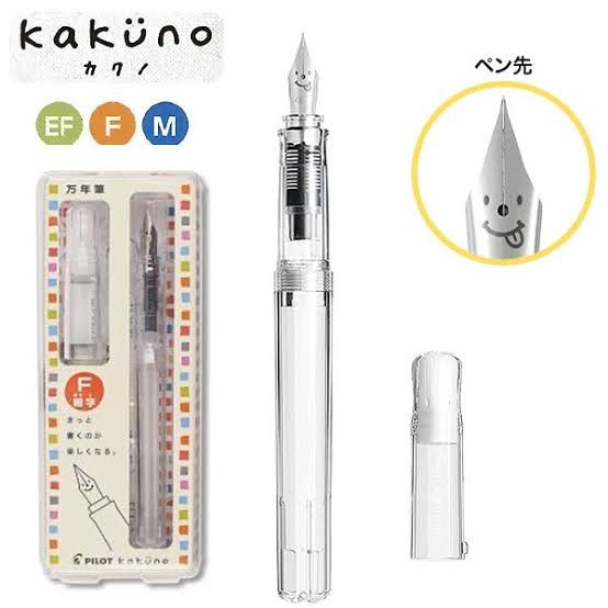 

HOT SALE! Pilot Kakuno Fountain Pen Smile Clear Barrel FKA-1SR