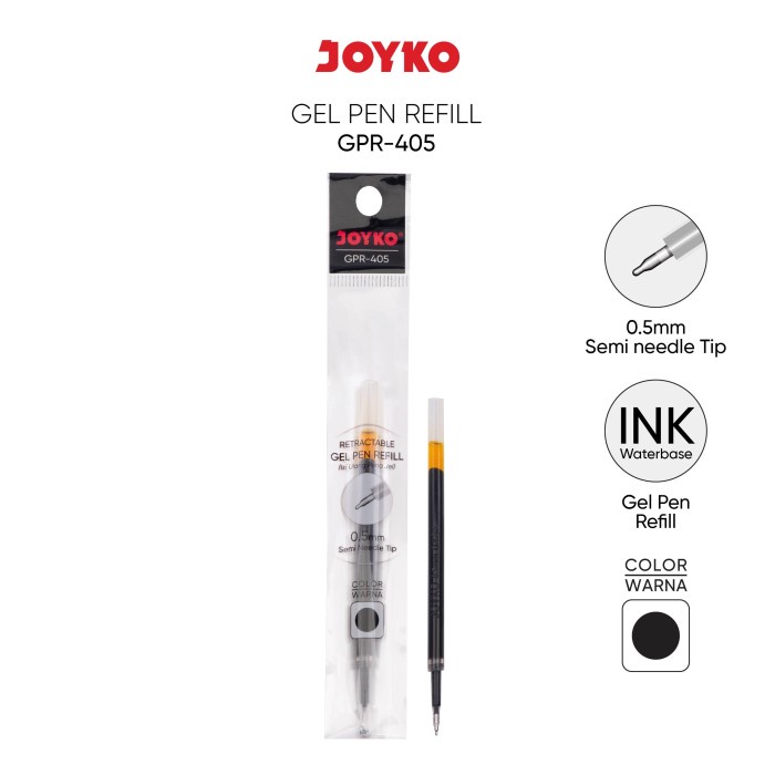 

HOT SALE! Retractable Gel Pen Refill Isi Ulang Pena Jel Joyko GPR-405 0.5 mm