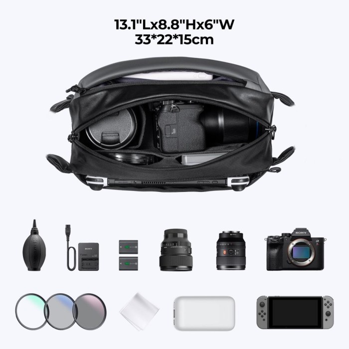 KNF K&F Concept Alpha Camera Sling Shoulder Waist Bag for Camera Mavic Drone 10L Tas Kamera KF13.157