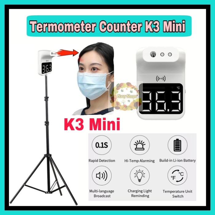 Termometer Dinding Infrared Counter Pengukur Suhu Badan Tempel K3 Mini