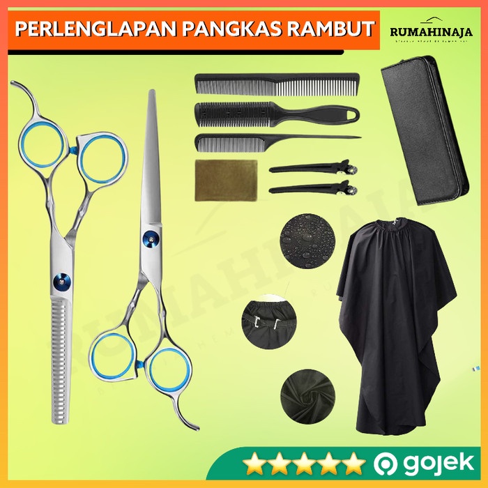 Set Perlengkapan Pangkas Alat Potong Rambut Gunting Sasak Cukur Barber