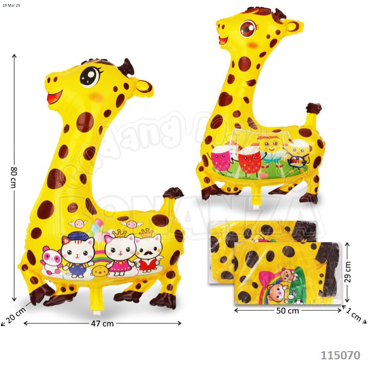 [Bonanza] Balon Gas Jerapah 50 Pcs Pack Plastik