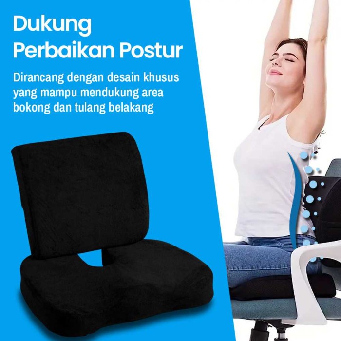 Bantal Duduk Tambahan Bantalan Kursi Kantor Empuk Nyaman Orthopedic