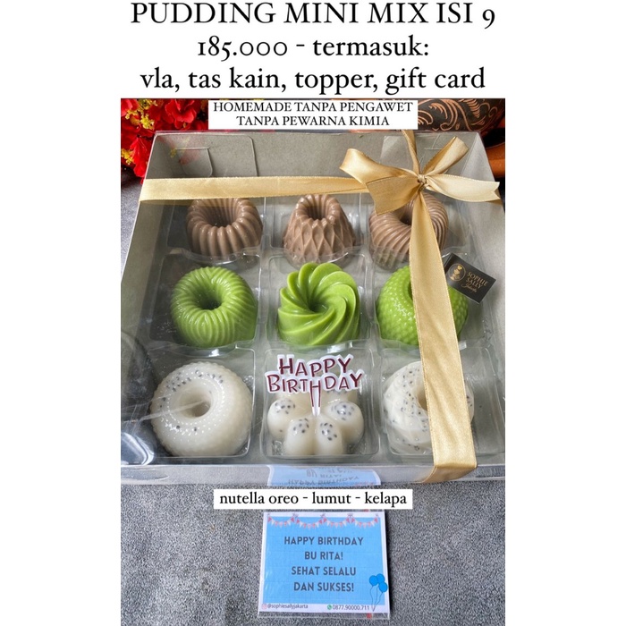 

Pudding Mini Mix isi 9 - Paket Hampers - Ready Setiap Hari