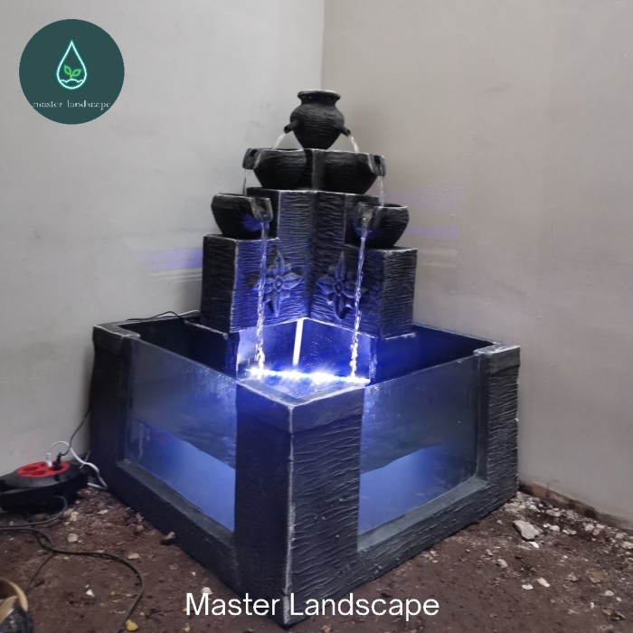 TERLARIS Air mancur sudut // kolam air mancur portable // air mancur kolam dua kaca